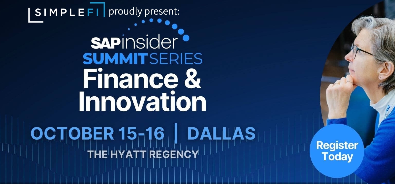 SimpleFi Solutions featured at SAP Insider Finance & Innovation Summit